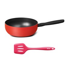 마이어코리아 바우하우스 인덕션 시리즈 멀티팬 조리도구 세트 2p, 로마 레드(팬), 레드(뒤집개), 멀티팬 24cm + 뒤집개