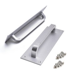 Sonjabisesang 短版 Marubo 板式把手 80mm, 銀色, 2個