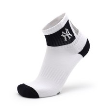 MLB 男士大色塊中筒雙層緩衝襪 3雙入, 白色, 3個