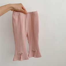 JOYMULTI 女童俏皮時髦羅紋喇叭內搭褲