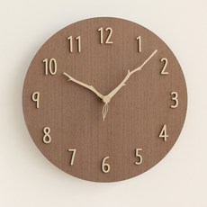 MJK 우드스노우 나뭇가지 벽시계, 라이트월넛