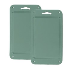 Jeja.com矽膠副食品砧板 2入, 深綠色
