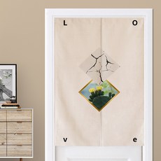 北歐風質感印花門簾 L111, 3型