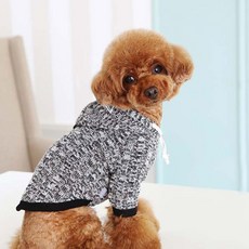 RARE MINX 狗狗麻花針織連帽上衣, 黑色, 1個