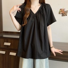 인피어스 셔링 브이넥 심플 블라우스 I263-0150