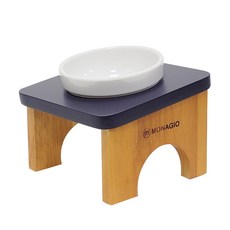 모나지오 스위트 강아지 원목식기 1구 멜라민, 블랙네츄럴, 1개