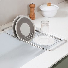 304不鏽鋼長度可調式碗盤瀝水架, 單一顏色