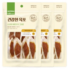 네츄럴랩 건강한 육포 강아지 간식, 혼합맛(토끼귀/황태), 80g, 3개