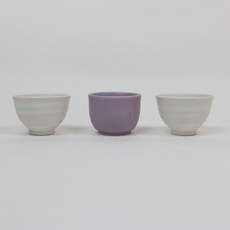 달소금 도자기 믹스 술잔 3종 세트, 라벤더, 1세트