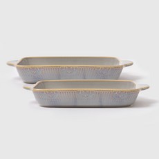 ssueim STABLE雙柄長方形焗烤盤, 2個, 灰色