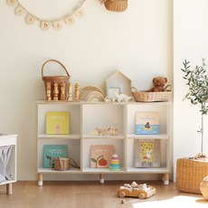 아이엔지홈 토리 책장 1200 방문설치, 크림버치, 2단