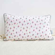 ahtty blanc 純棉四季防蟎可調高度嬰兒枕, 清新櫻桃