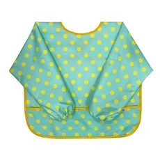 더해피 유아용 방수 미술가운 앞치마, 도트 민트
