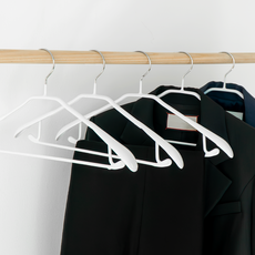 ABbox 西裝多功能L號衣架, 白色, 10個