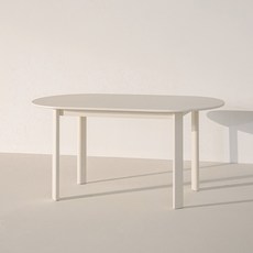레트로하우스 갈렛 타원형 테이블 1600 방문설치, 화이트, 4인용