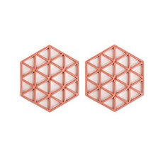 올라운더 실리콘 냄비받침, 트라이앵글 코랄, 2개