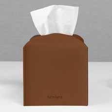 소이믹스 사피아노 가죽 호텔 룸 미니 티슈 케이스 커버, 번트시에나