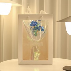 EPLYN LED全息玫瑰花束 + 提袋組, 藍色, 1個