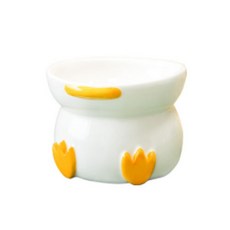 리빙에스 반려동물 오리발 도자기 그릇, 혼합색상, 1개