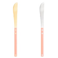 Bogen Ssentier 餐具晚餐刀 2件組, 1套, 蜜桃 + 金色, 蜜桃 + 銀色
