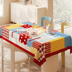 마미루 귀여운 포인트 방수 테이블 식탁보, 04, 1개, 120 x 180 cm