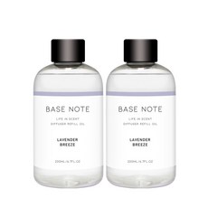 베이스노트 디퓨저 리필 오일, 라벤더브리즈, 200ml, 2개