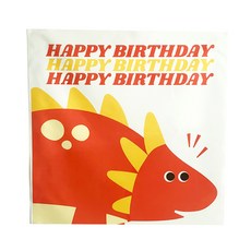 티나피크닉 생일축하 홈파티 공룡친구 현수막, 오렌지