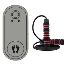 TPE加厚跳繩訓練墊+跳繩, 灰色（啞光），黑色（跳繩）