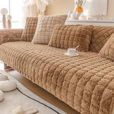 지앤와이 보온 인조토끼털 극세사 논슬립 소파패드