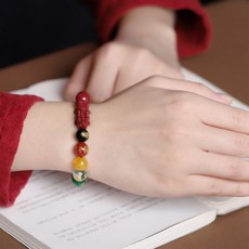 Buddha best 硃砂原石財運貔貅念珠手鍊