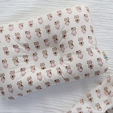 Jeiyuni 棉製 嬰幼兒款枕頭, 貓咪款(粉色), 1入