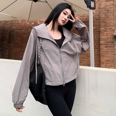 I'M MONG 女性Router運動風連帽抽繩防風外套