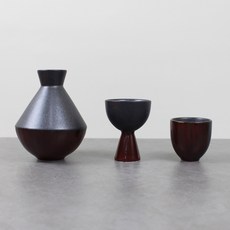 月鹽 半瓶單人組 葡萄酒, 半號德利清酒壺 + 長鼓酒杯 + 半號酒杯, 1套