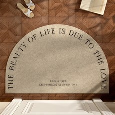 PEONIST 法式室內設計地墊, 米色半圓