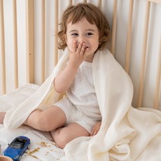 uterus 嬰幼兒莫代爾紗布毯, 米色