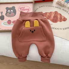BEBENIZ 孩童動物造型口袋刷絨縮口長褲