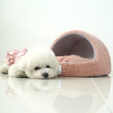 REDPUPPY 寵物 Peak 圓形寵物窩, 杏色, 1個