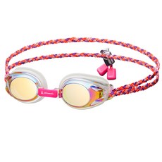 Phoenix 兒童用 Beluga 鏡面織物觸感防霧泳鏡 PJ-1505JM FB TA, 1個, 粉紅色