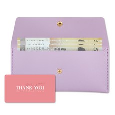 리코즈 레더 현금 용돈봉투 + 카드 세트, 라벤더, 1개