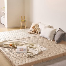 알뜨리 늘잠 3단 접이식 토퍼, 라이트베이지, 13cm