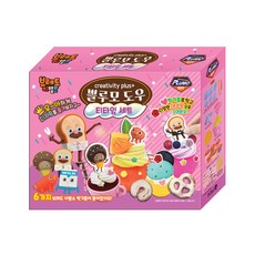 보아스린 브레드이발소 쁠루모 도우 티타임 세트 유아용 클레이, 혼합색상, 40g, 1개