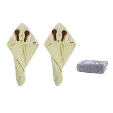 柔軟髮巾 SG18 2入 + 洗臉毛巾組, 類型4, 1套