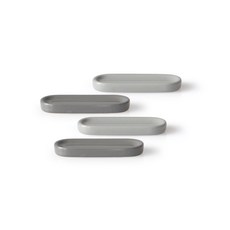 PRELUDE 素色橢圓湯匙筷架, 灰色, 木炭, 4個