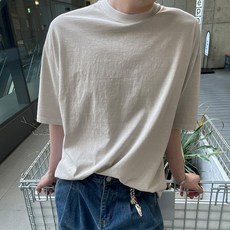 남성용 피그먼트 오버 반팔티셔츠 T2906