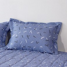 무이비엔 레즐리 베개커버 솜포함, 블루, 1개