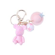 manhaengshop 微型擁抱圖案 Bear AirPods Buzz 鑰匙圈, 粉色的, 單品