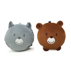 misoro 動物造型眼罩式頸枕 2入, 灰色, 棕色