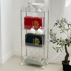 DEMIMOOD Glassy 移動式推車層架 大型, 透明, 1個, 4層