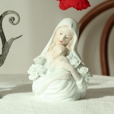 聖母瑪利亞陶瓷公仔裝飾擺飾, 白色