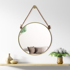 復古掛繩壁鏡 50cm, 金色